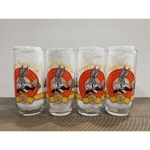 Vintage Warner Bros Happy Birthday BUGS BUNNY 50th Anniversary (Set of 4) 1990